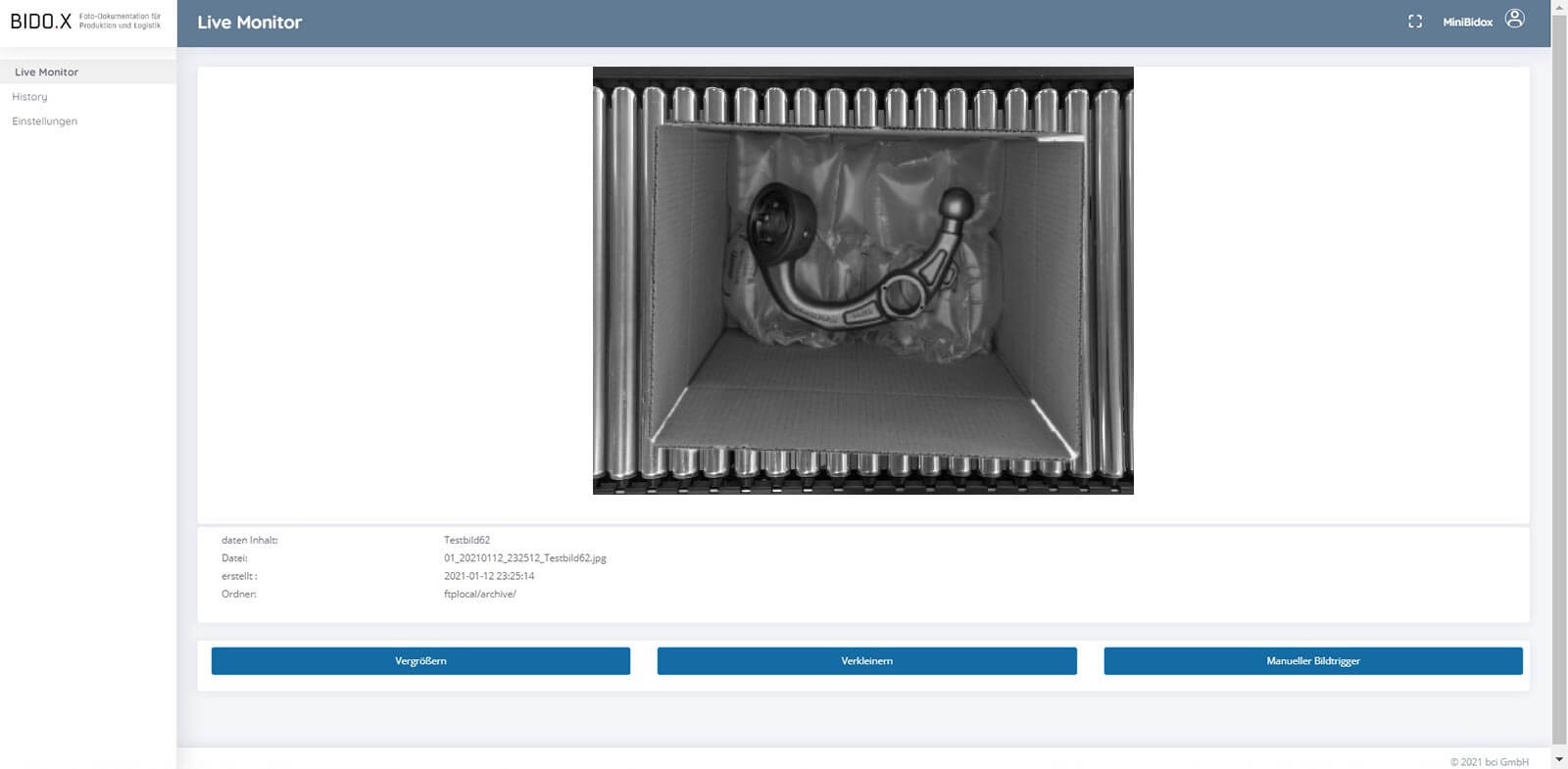 BIDO.X Screenshot der Anwendung - Live Monitor V5